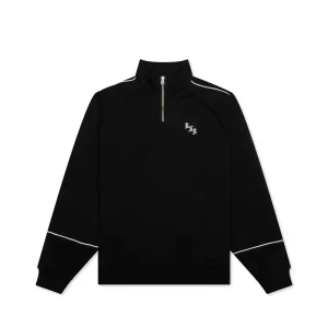 BXR Piped Quarter Zip Sweater Black