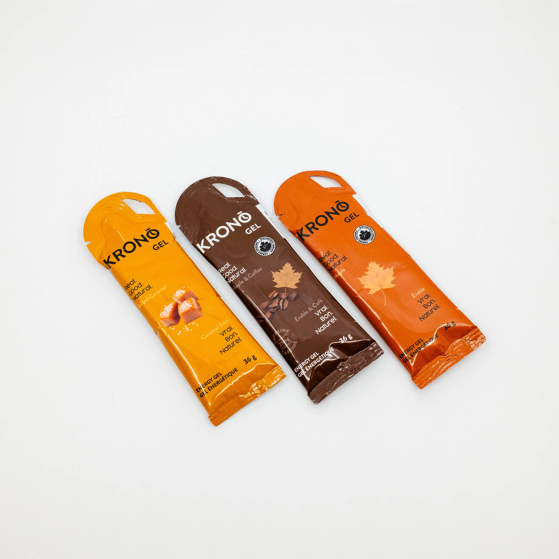 Krono - Gel énergétique - Boite Mixte - Gel Sucre (Erable, Caramel Salé, Erable café) – Image 2