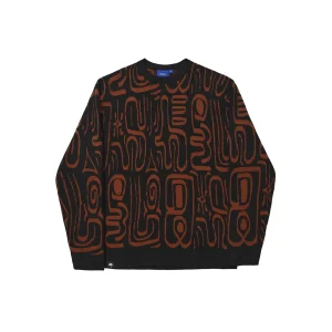 Abstract Crewneck Knit Black Brown