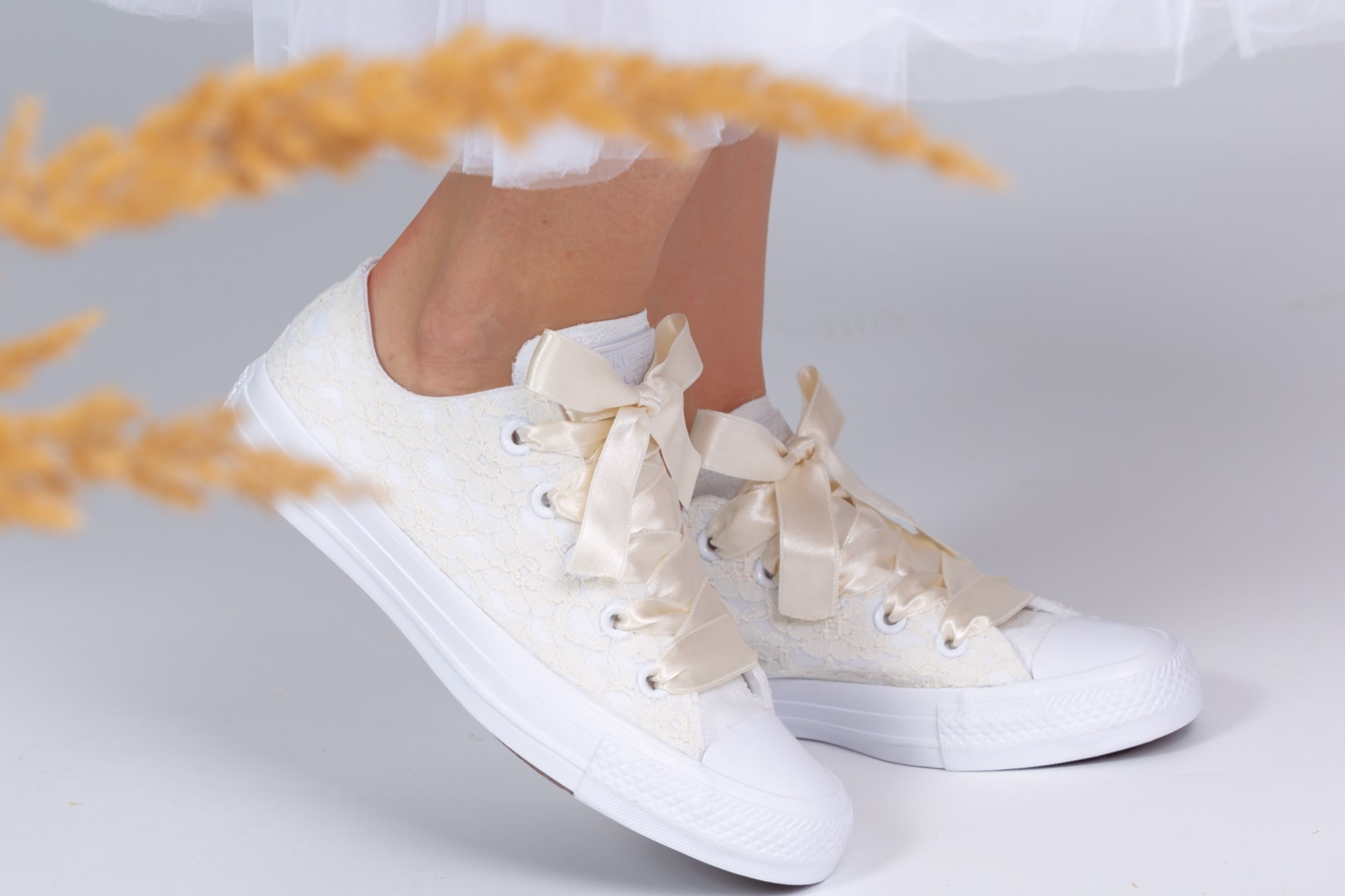 Boho Bridal Converse Shoes For Bride – Image 3