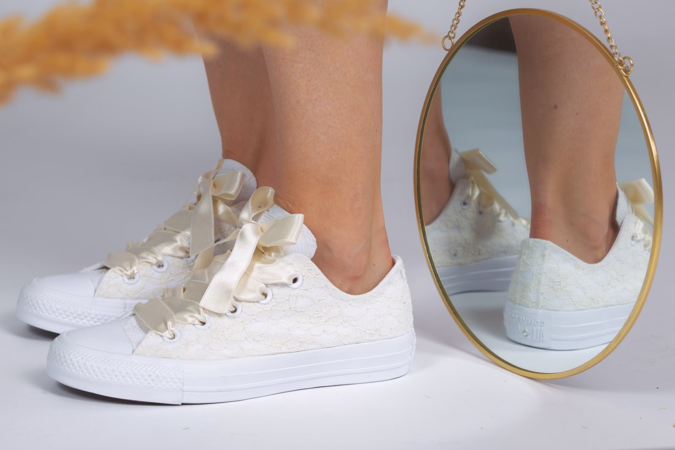 Boho Bridal Converse Shoes For Bride – Image 9