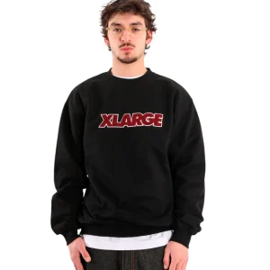 Chenille Standard Logo Crewneck Sweatshirt Black