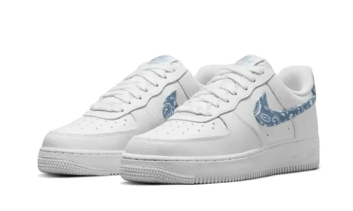 Nike Air Force 1 Low '07 Essential White Worn Blue Paisley – Image 3