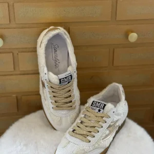 Baskets Femme Hailey C542, blanc et or, SMR