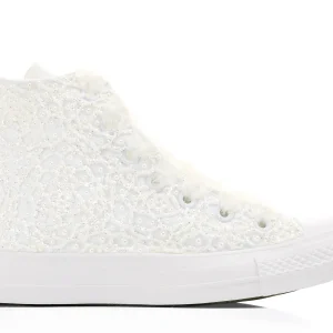 Bride Converse, Luxury Lace High Top Sneakers For Wedding Party