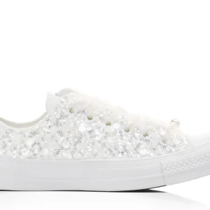 Silver Wedding Converse For Bride : Custom Bride Sneakers