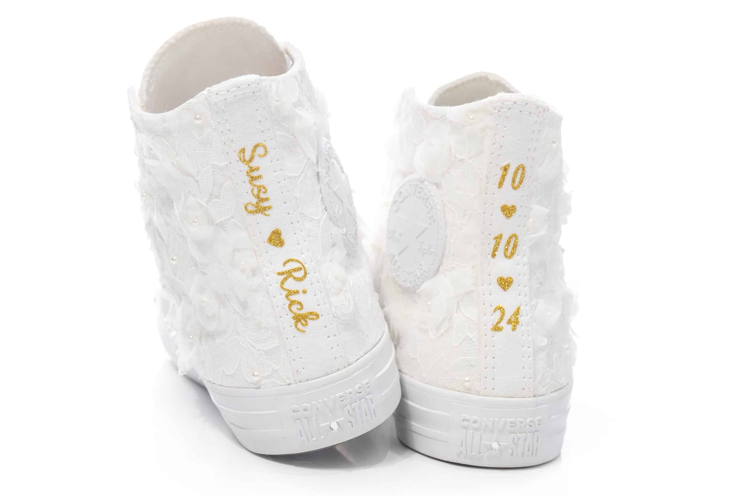 Bridal Chucks High Top With 3D Flowers – Image 2