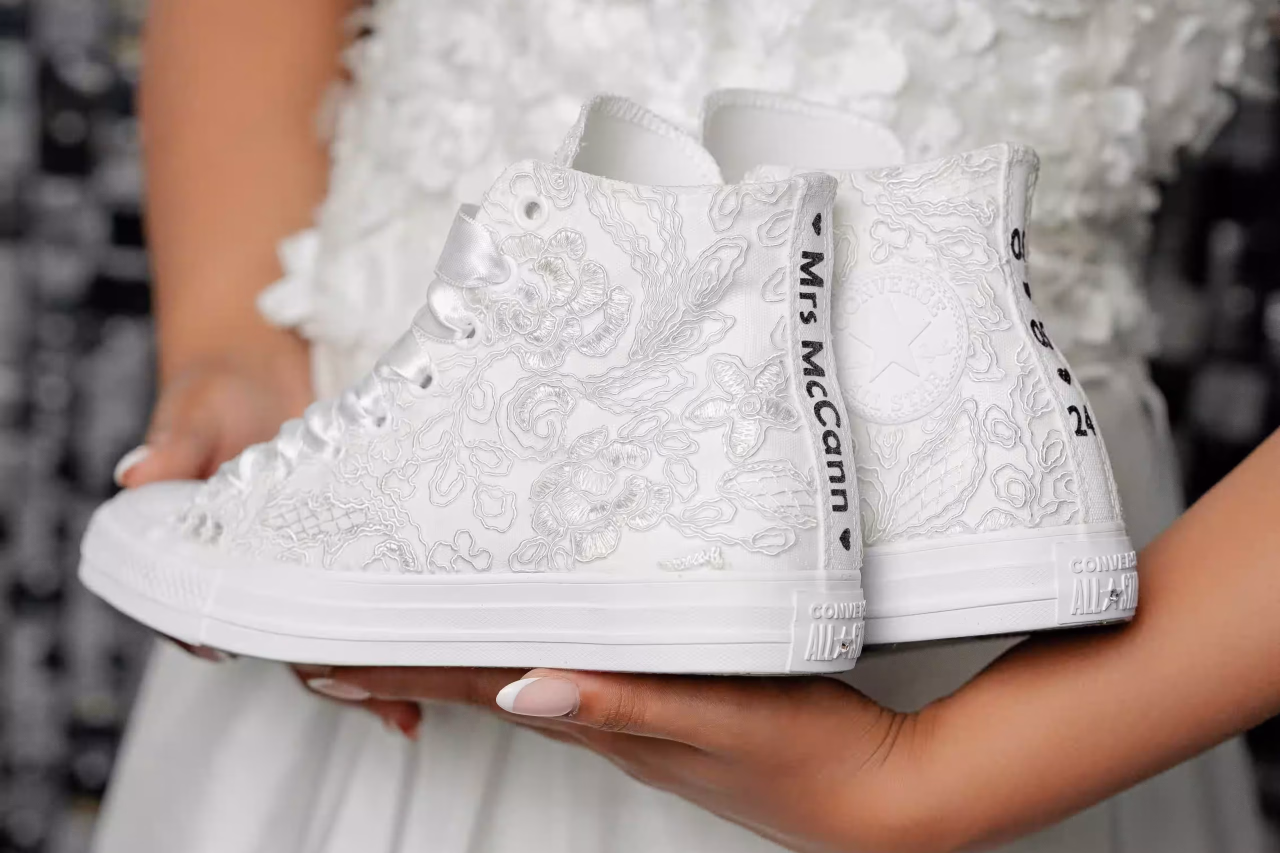 Lace Converse For Reception, Destination Wedding Sneakers – Image 2