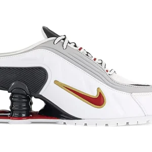 Nike Shox MR4 Mule Martine Rose Metallic Platinum Varsity Red