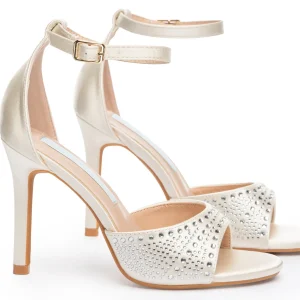 Rhinestone Bridal Heels – High Heel Wedding Sandals with Bling Crystals (10cm/4 inches) | Lovin Bridal Model Vesta