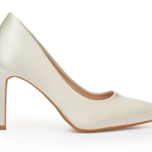 Satin Bridal Stiletto Heels – 3.5″ Pointed Toe Wedding Shoes for Bride | Lovin Bridal model Persephone