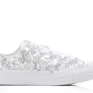 Sequin Converse Silver, Sequin Sneakers For bride